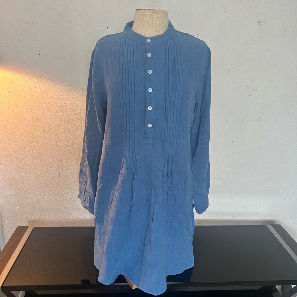 Chic Long Sleeve Blue Dress